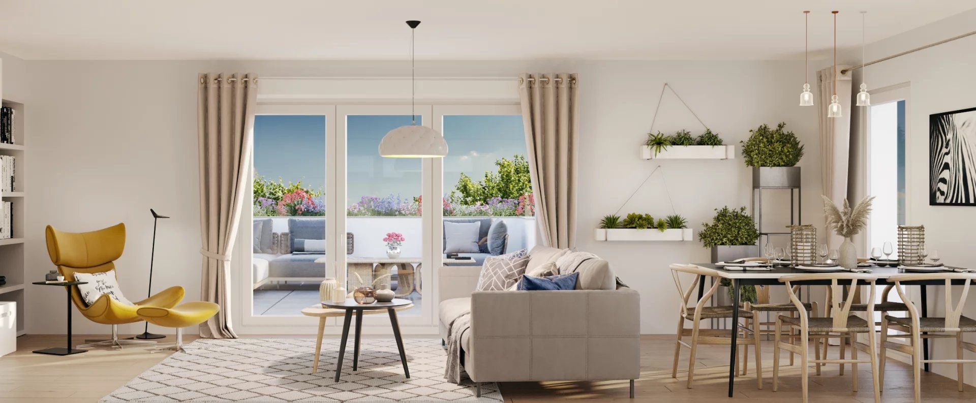 Appartement T3 avec terrasse exposée sud et vue dégagée à 300 mètres des remparts