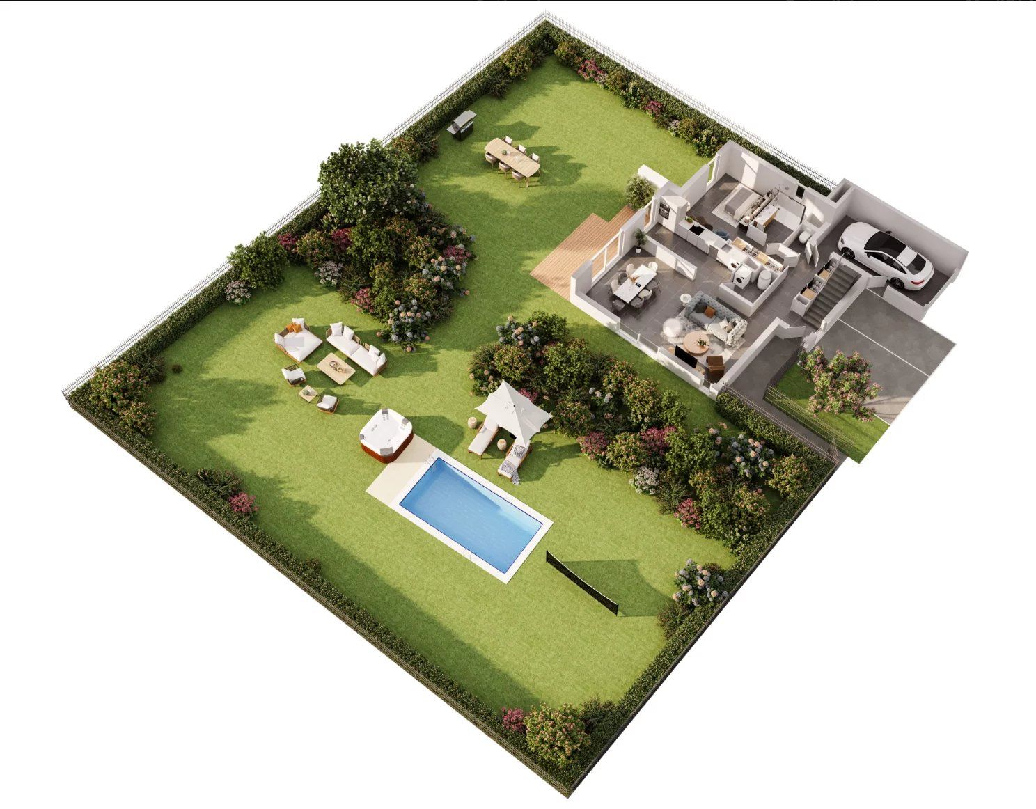 Superbe villa neuve avec piscine et jardin de 662 m²
